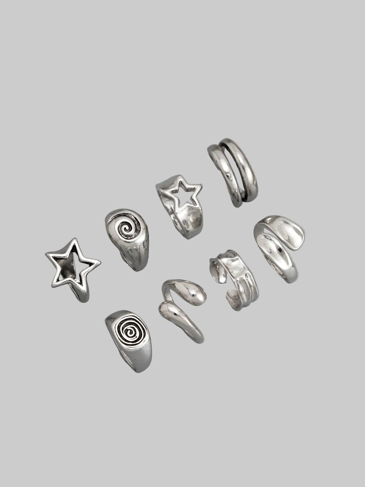 swirls n stars: silver ring set