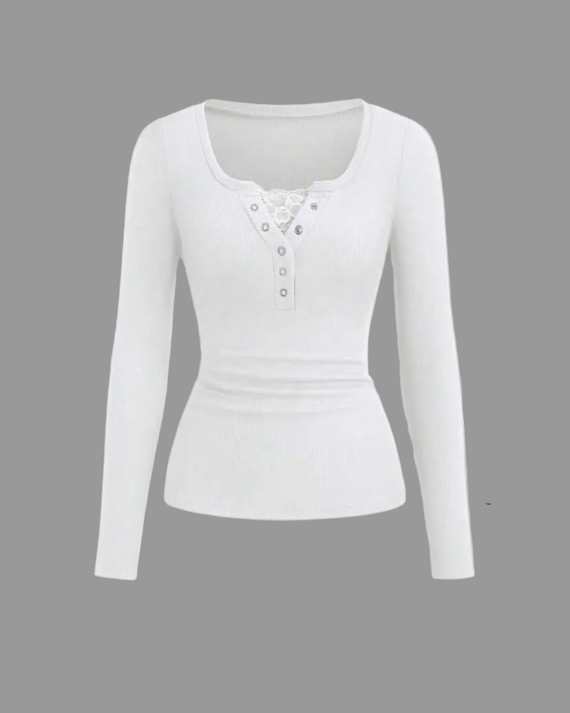 henley lace top