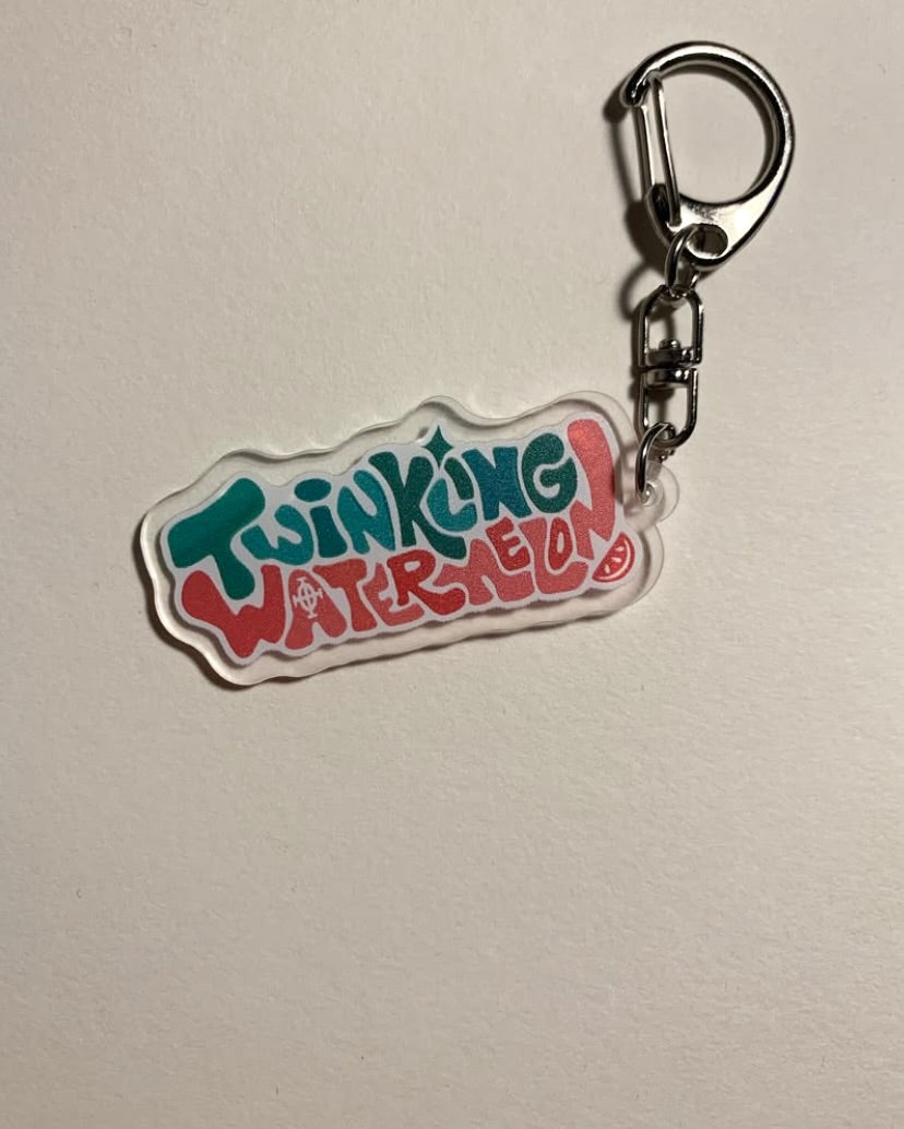 twinkling watermelon acrylic keychains