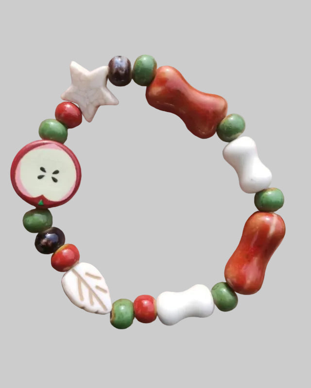 apple beaded bracelet