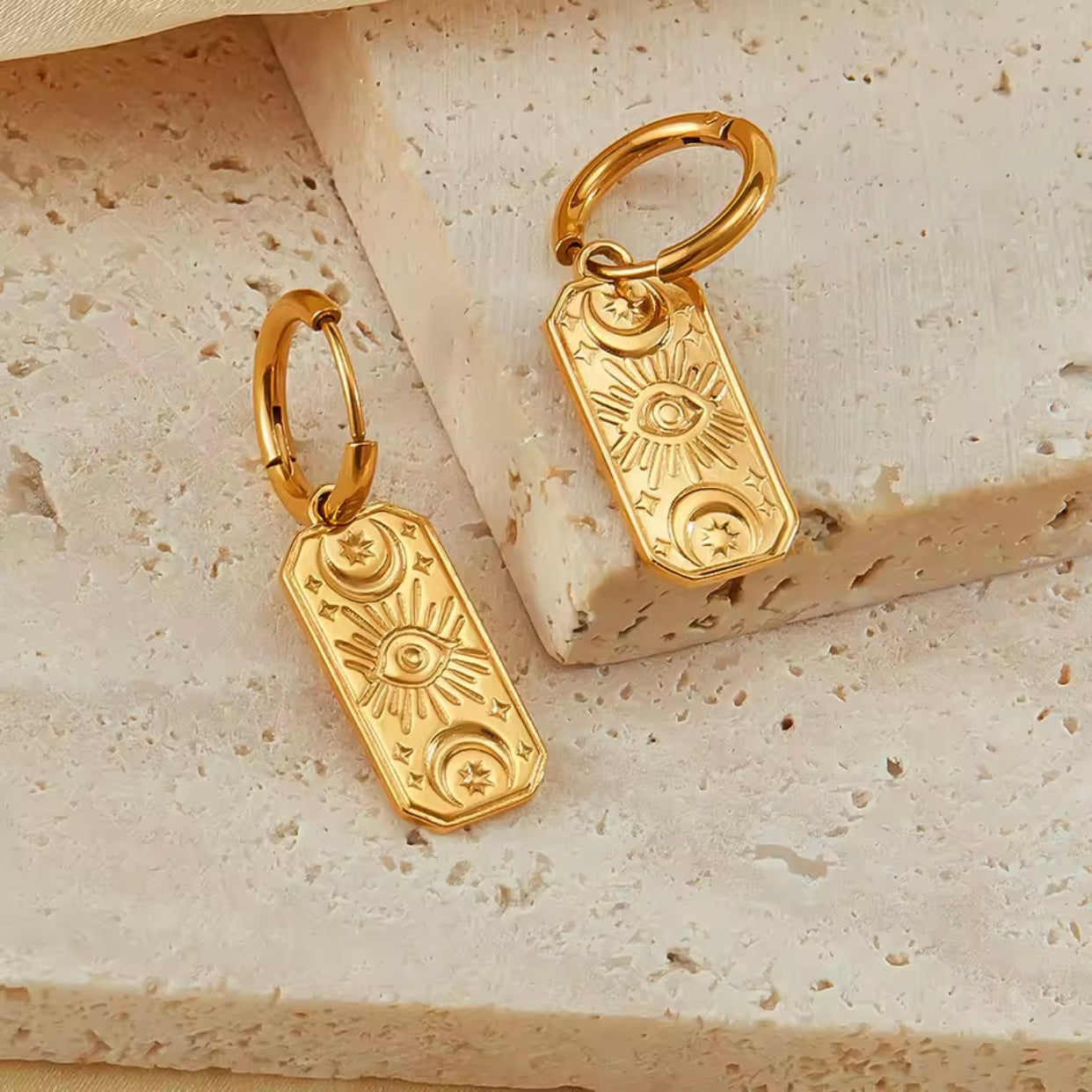tarot card earrings | gold plated
