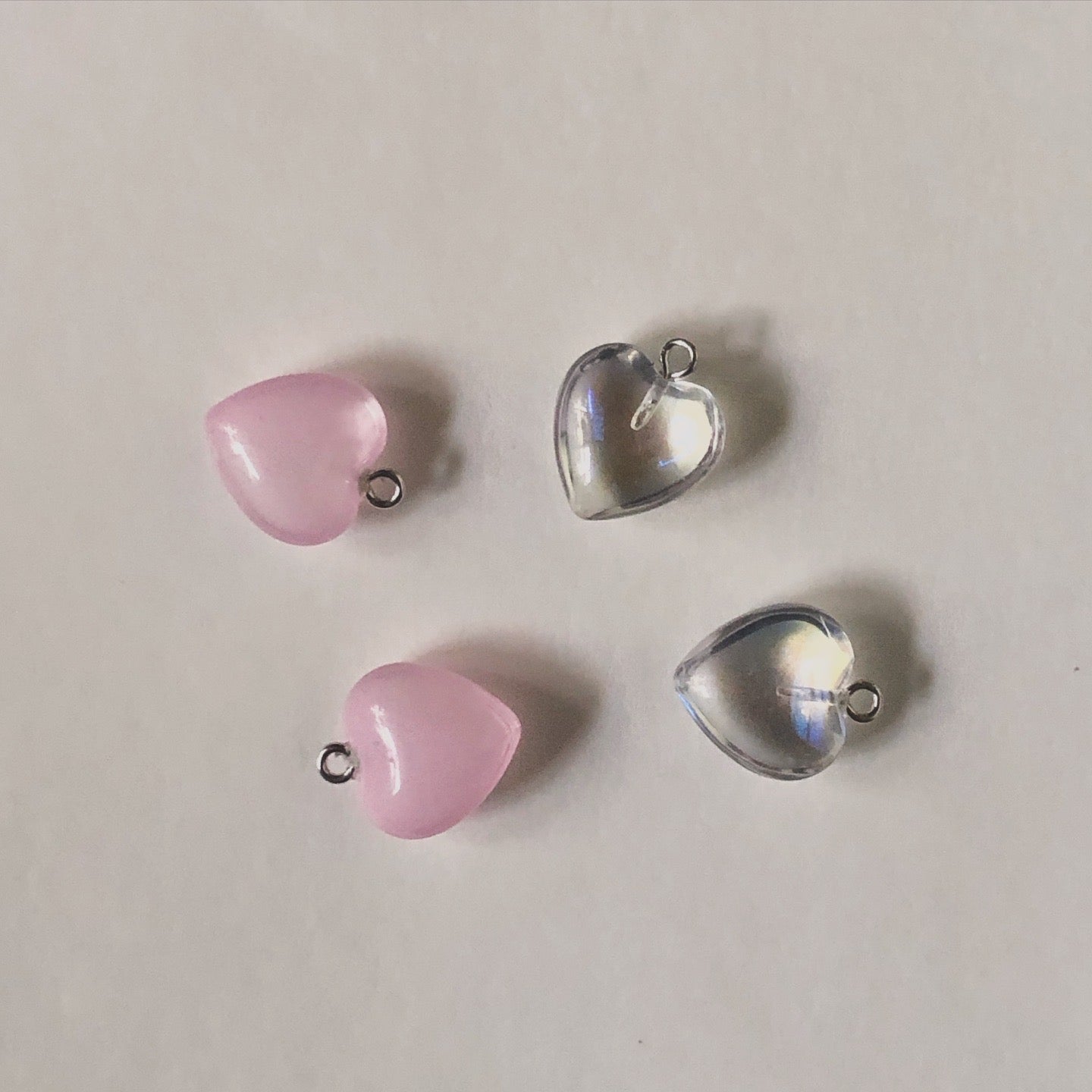 glass heart earrings