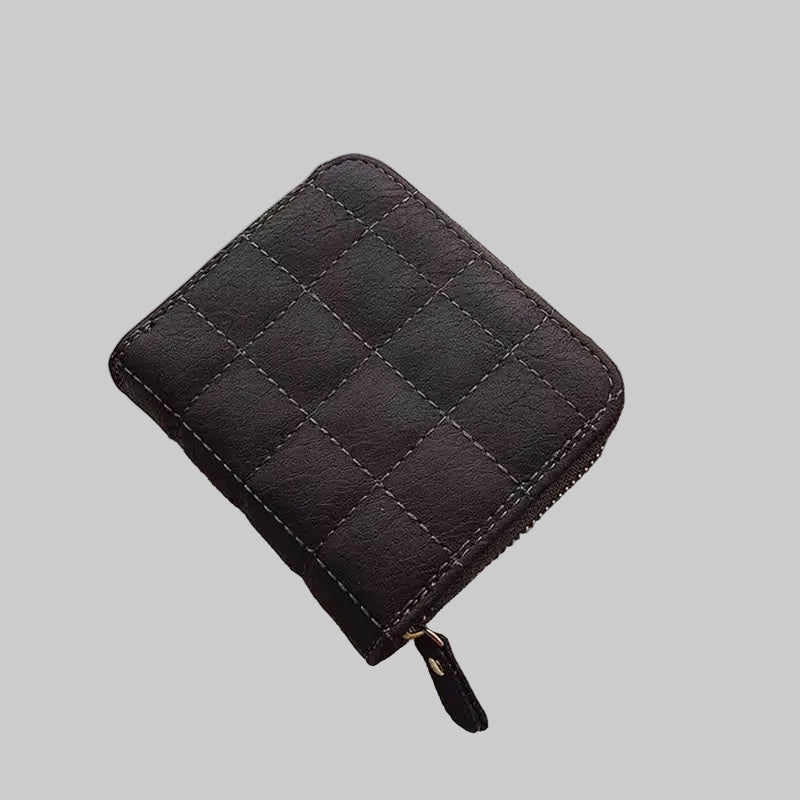 leather plaid wallets