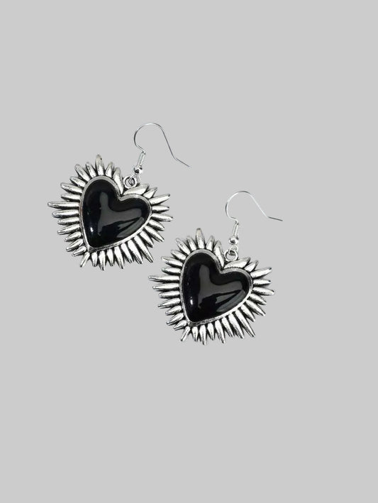 spike heart earrings