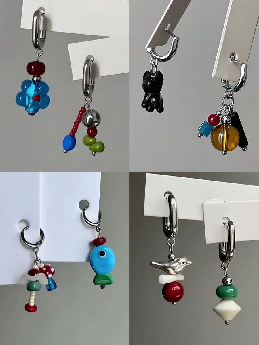 asymmetrical chaos earrings
