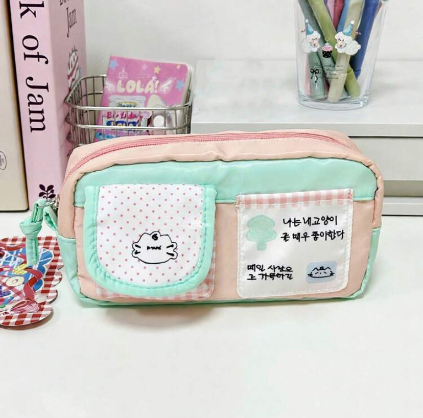 pastel plaid pencil case