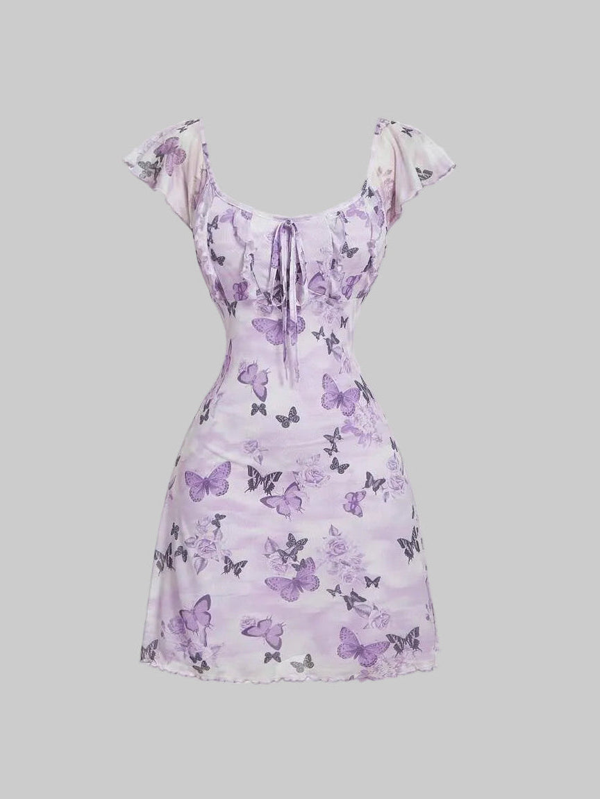 lavender butterfly dress