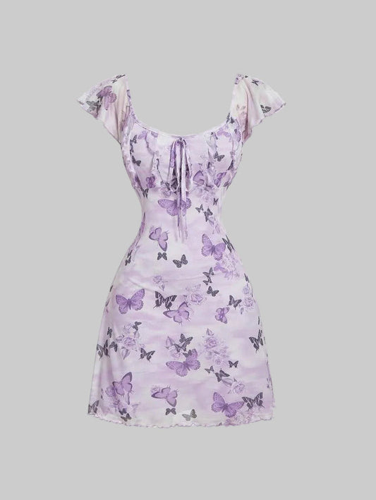 lavender butterfly dress