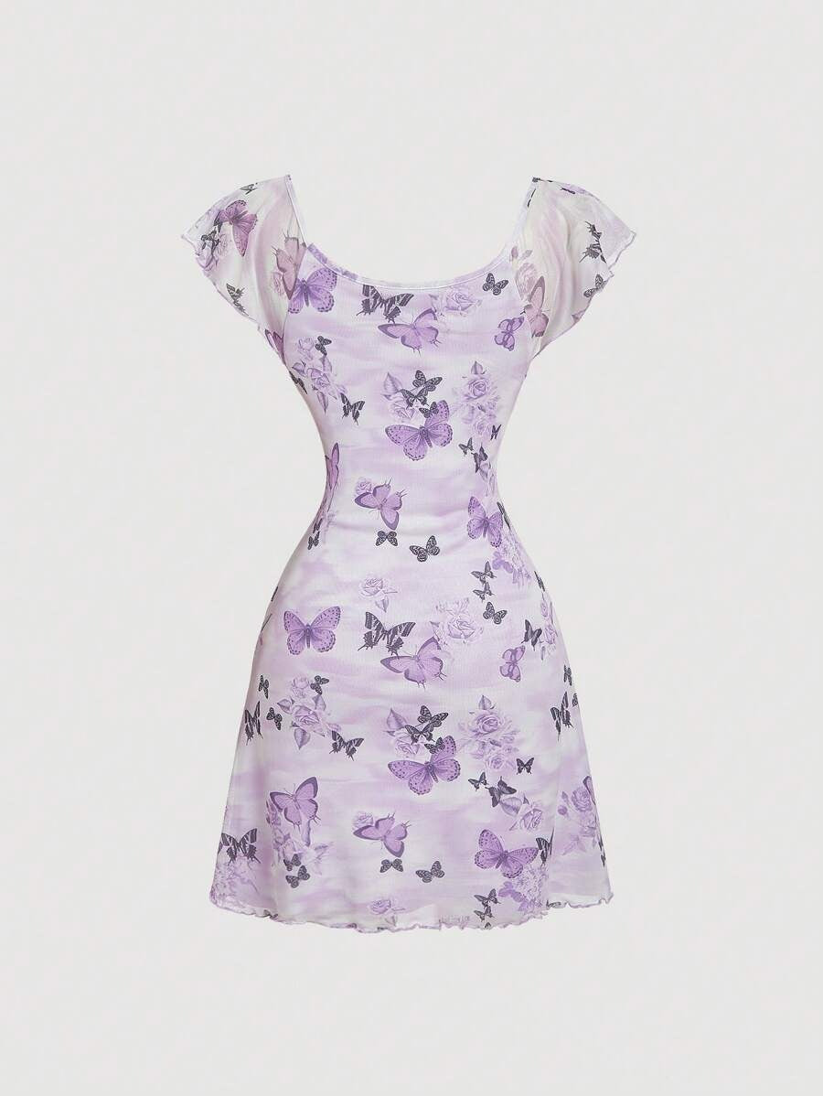 lavender butterfly dress