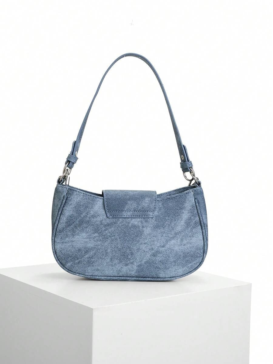 denim silver heart bag