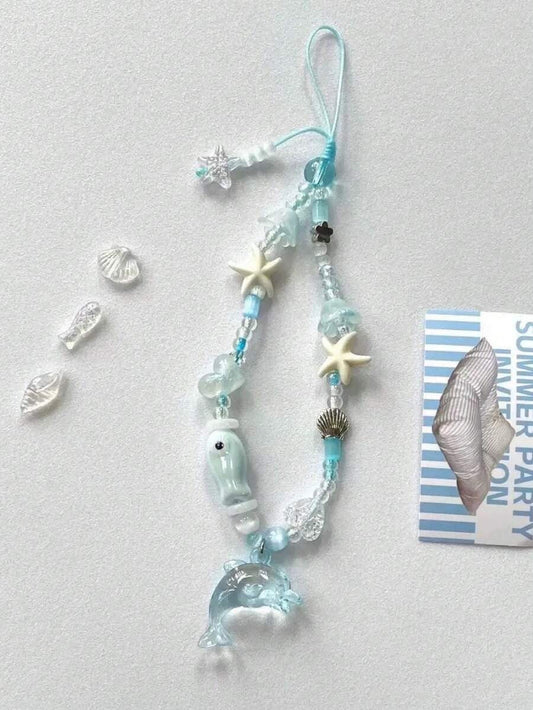 blue sea themed phone charm