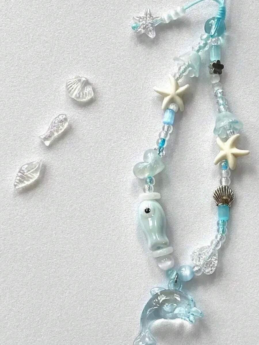 blue sea themed phone charm