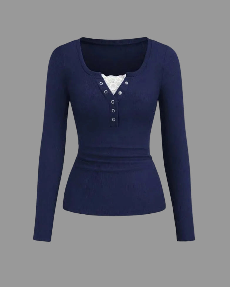 henley lace top