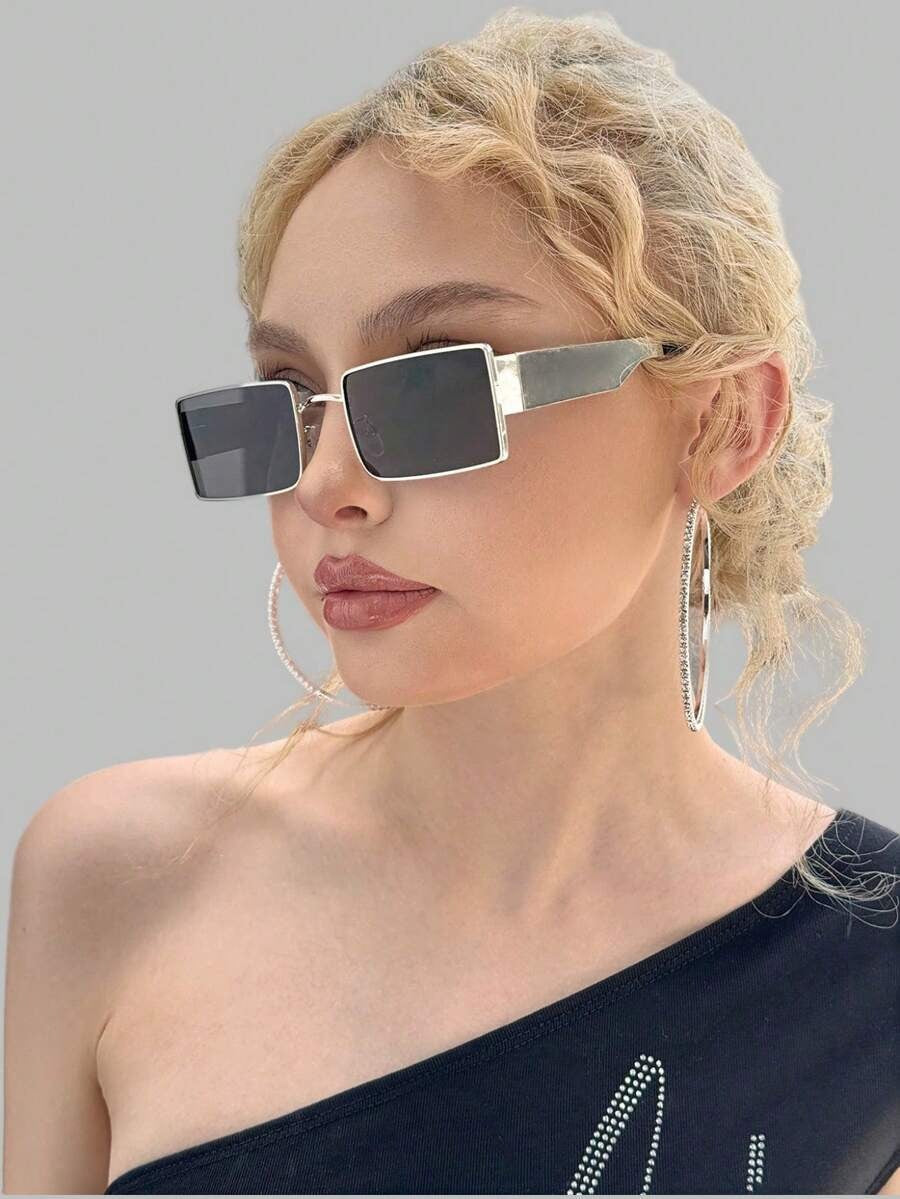 rectangular black glasses