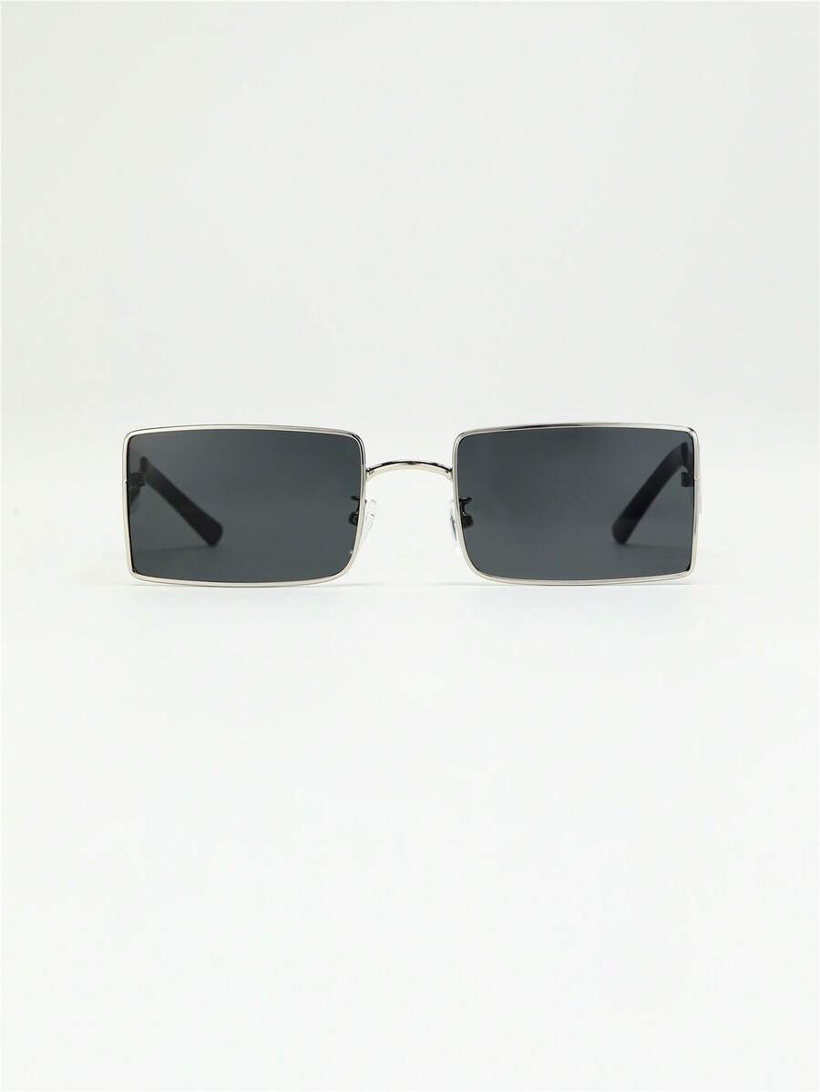 rectangular black glasses