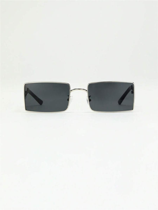 rectangular black glasses
