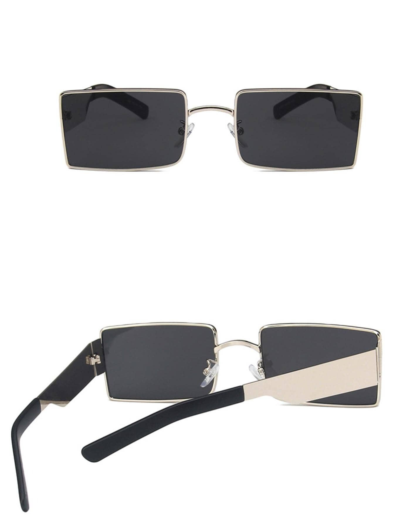 rectangular black glasses