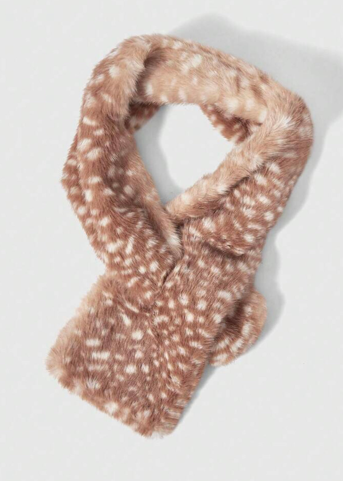 deer print fur scarf