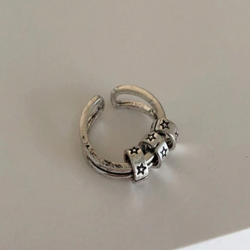 grunge star ring set [3 rings]