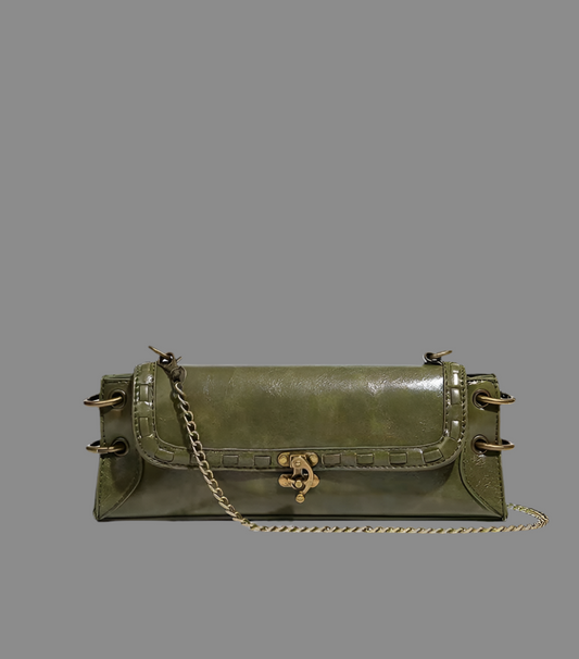 elegant textured green/black bag