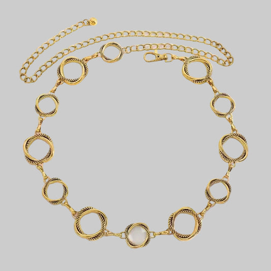 hollow circle waist chain