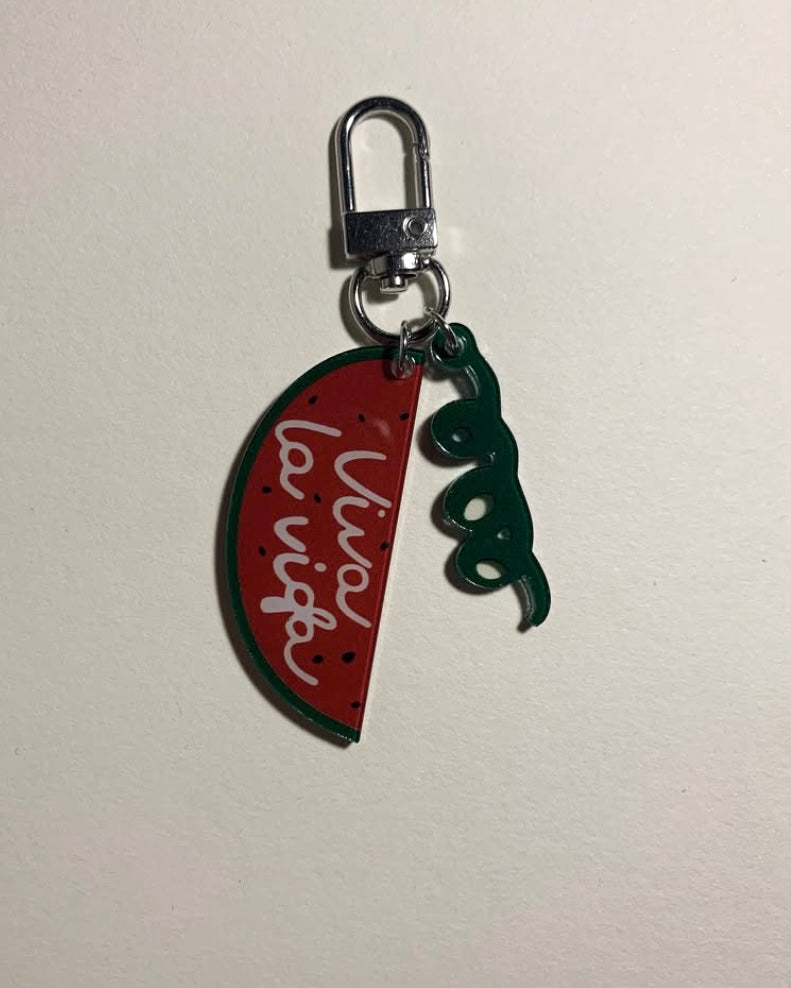 twinkling watermelon acrylic keychains