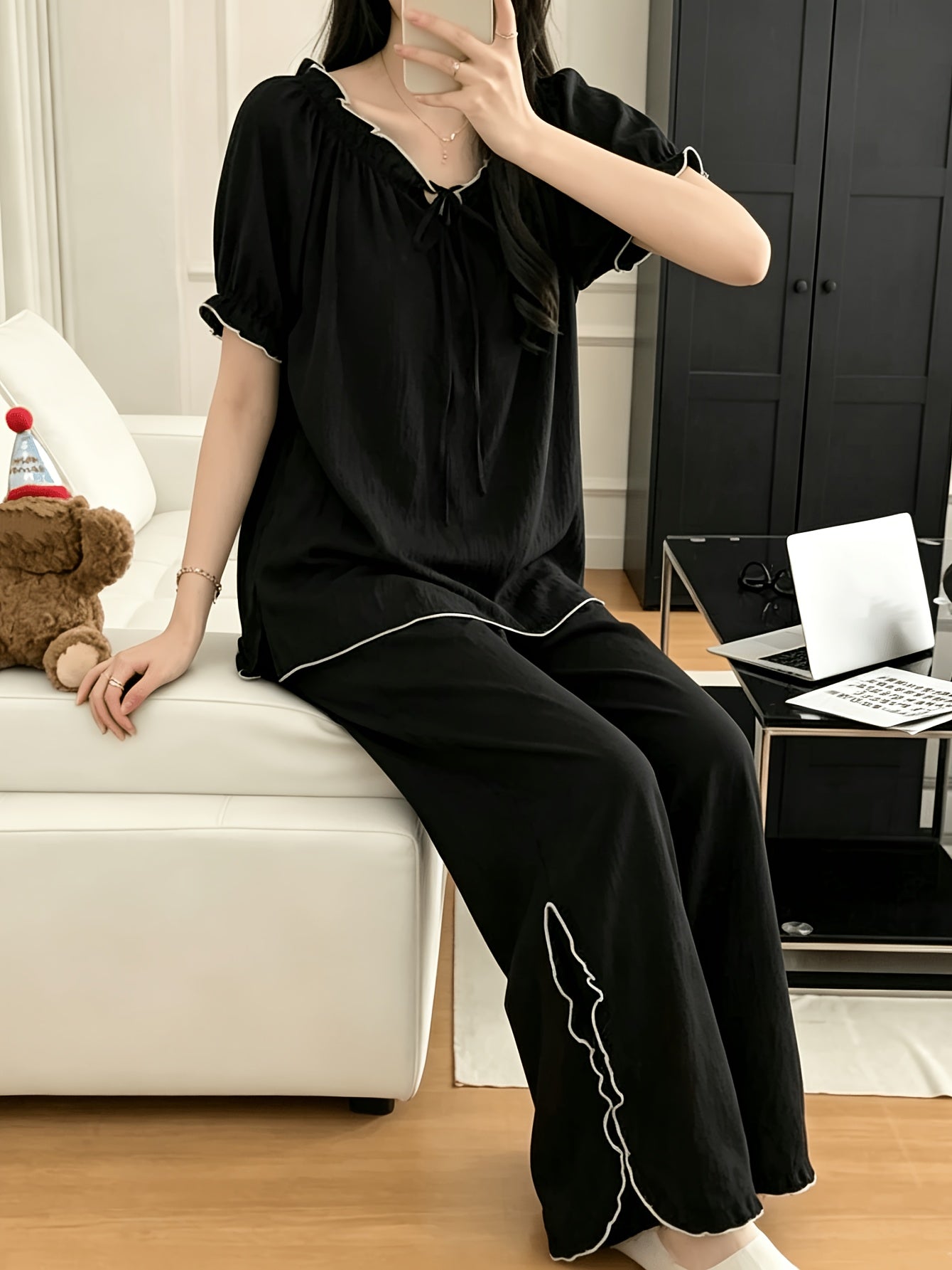all black pj set