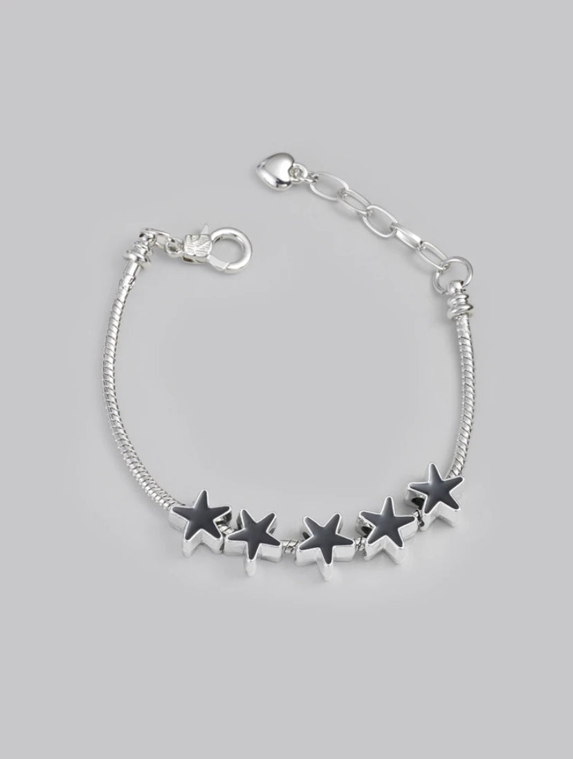 black star silver bracelet