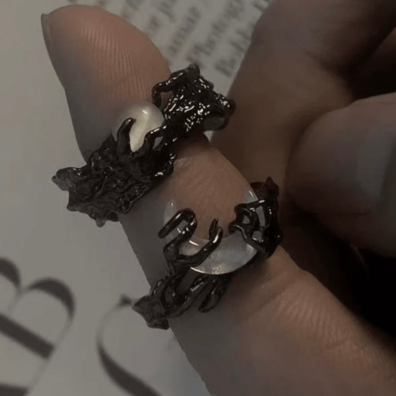 black sun and moon rings