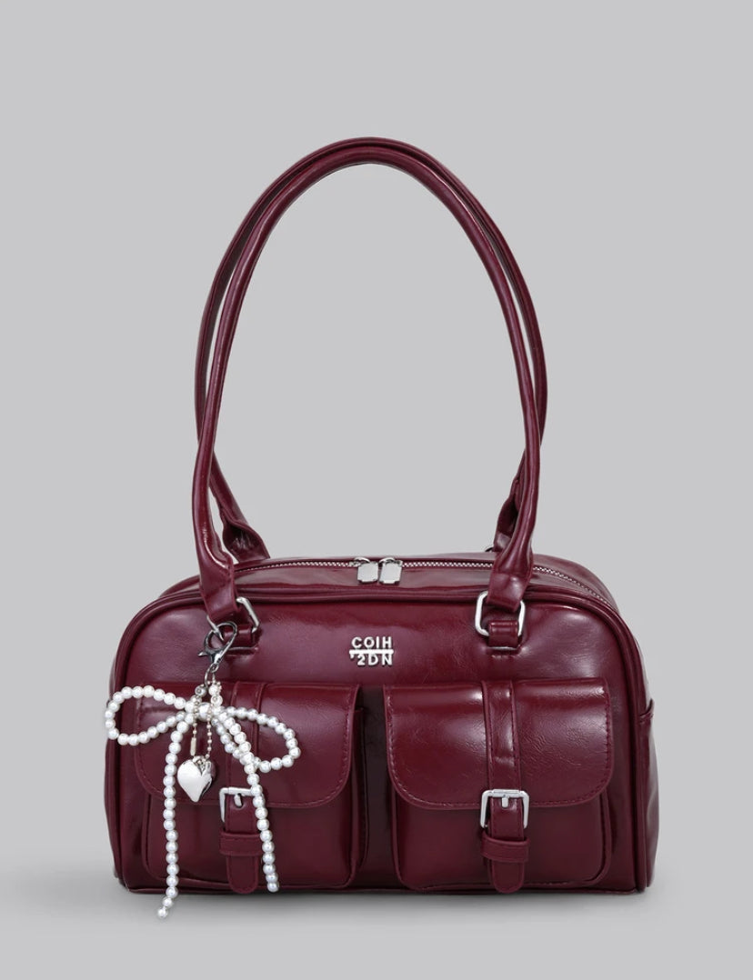 wine red multi-pocket bag