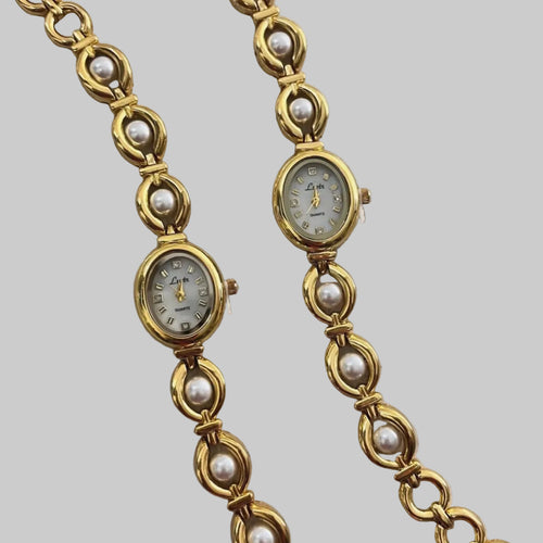 pearl charm quartz watch