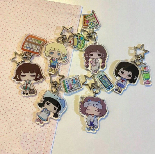 cartoon girl arcylic keychains
