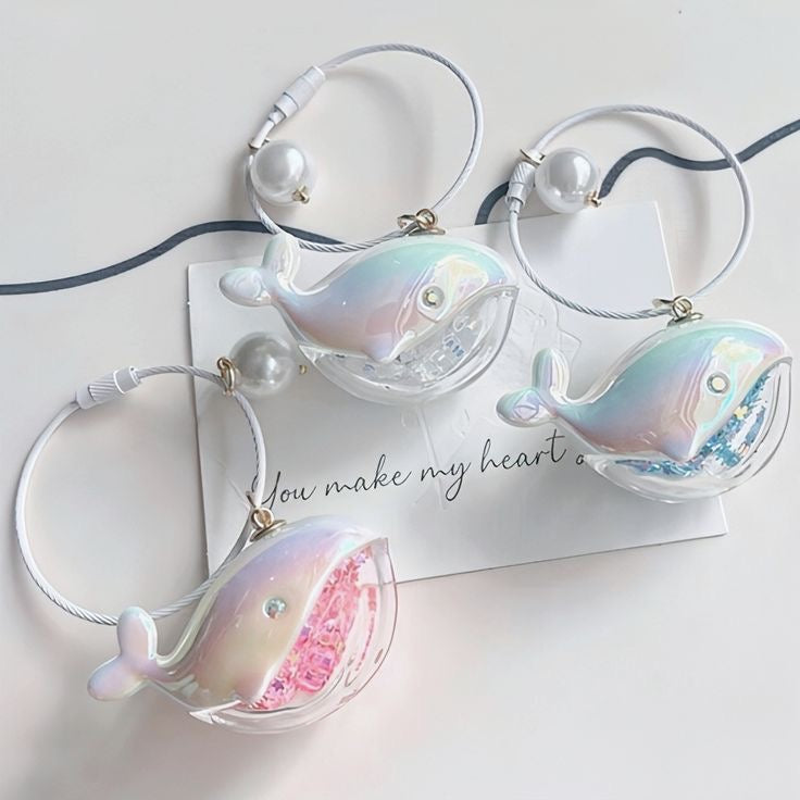 when i fly towards you - matching whale keychain