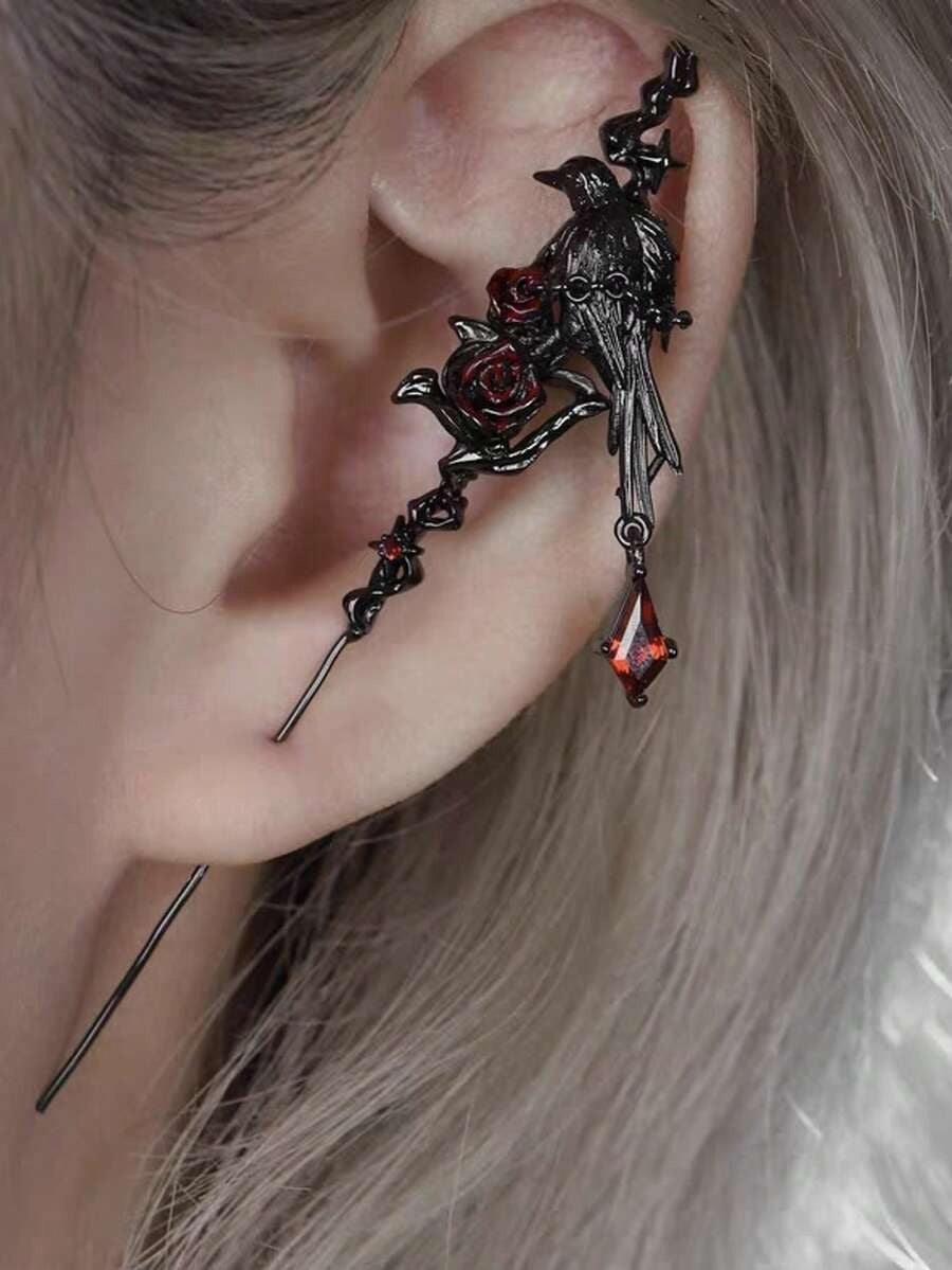 crow industrial ear cuff