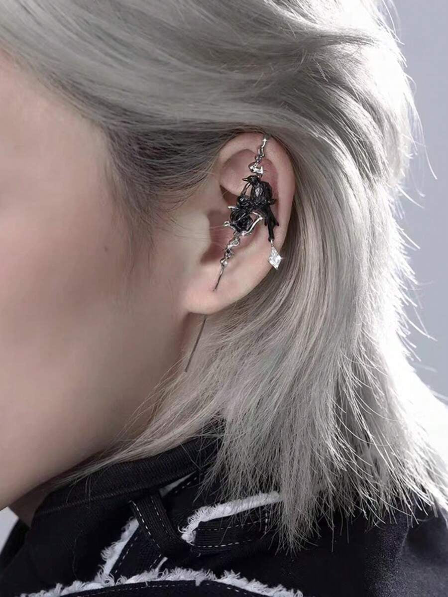 crow industrial ear cuff