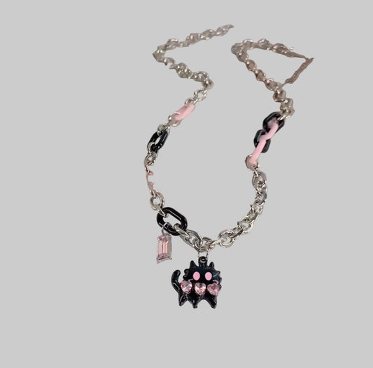 kpop black cat necklace