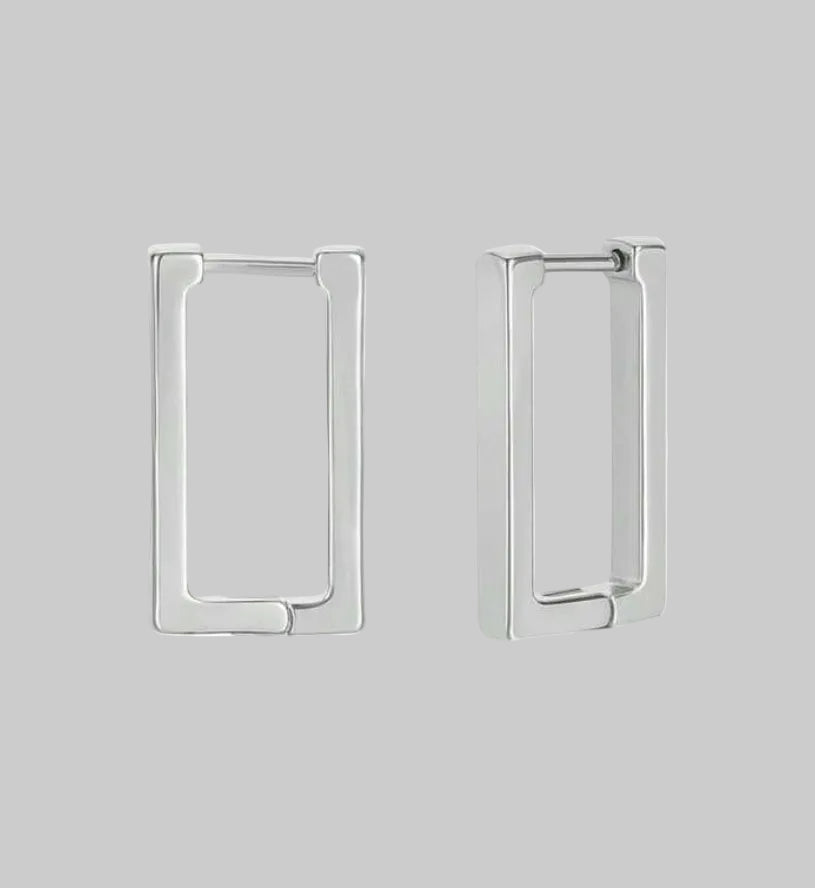 stainless steel silver shapes hoops