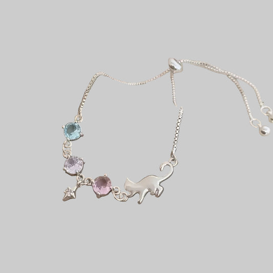 silver cat bracelet