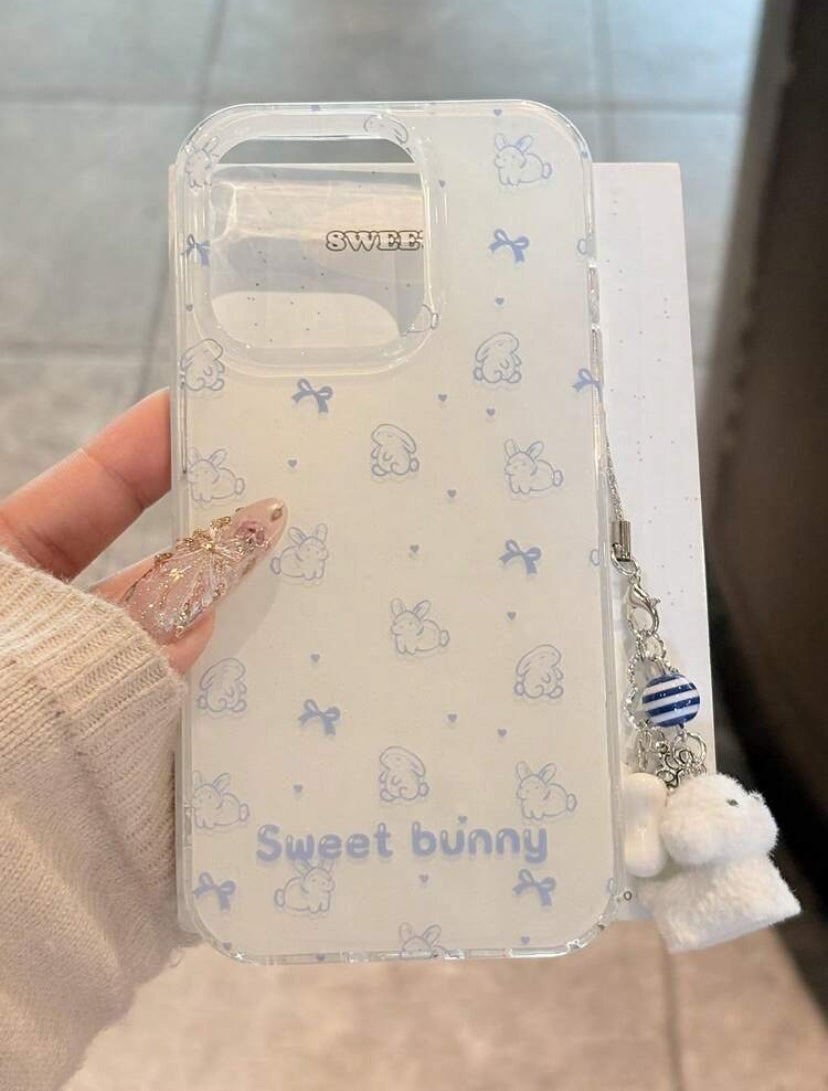 baby blue and white phone case