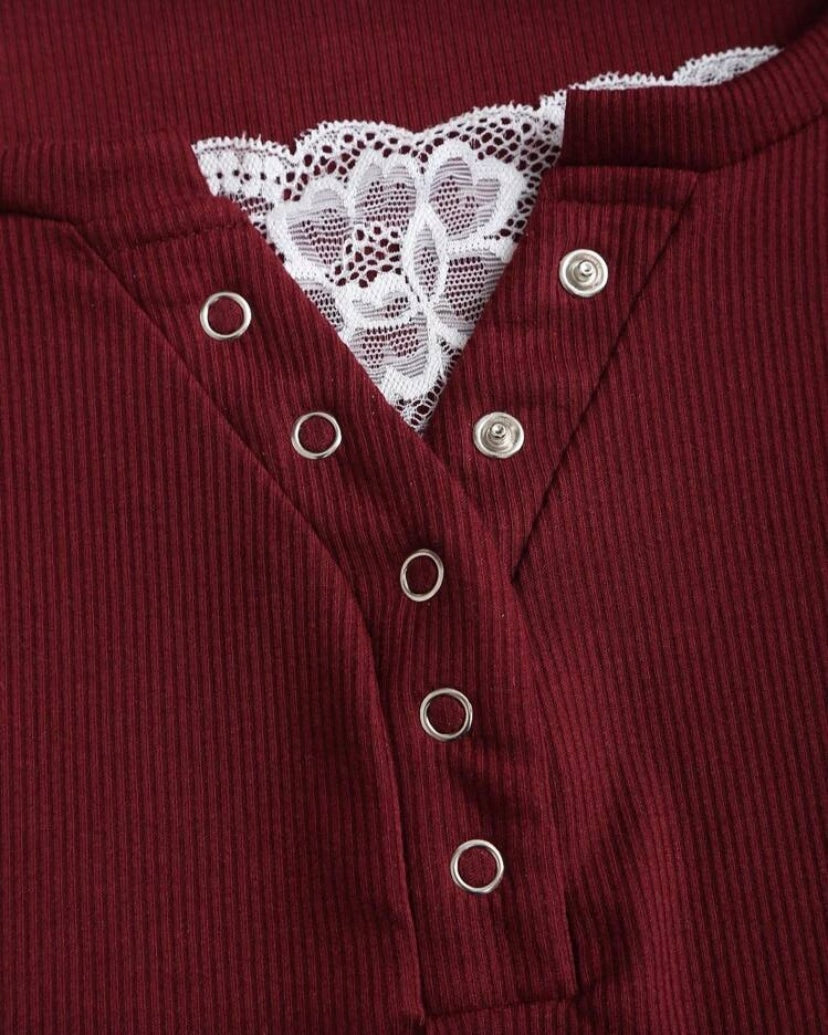 henley lace top