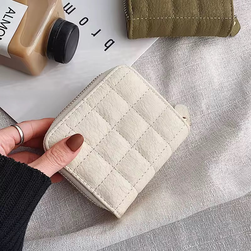leather plaid wallets