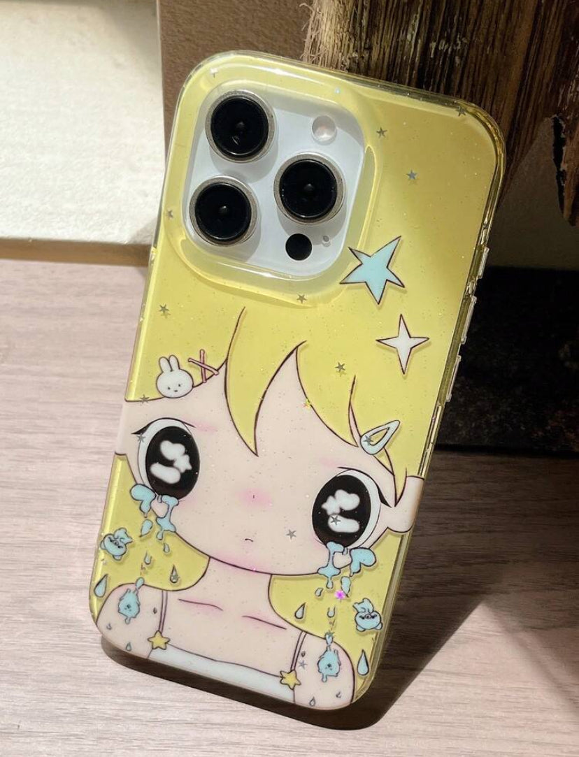 yellow cartoon crying case