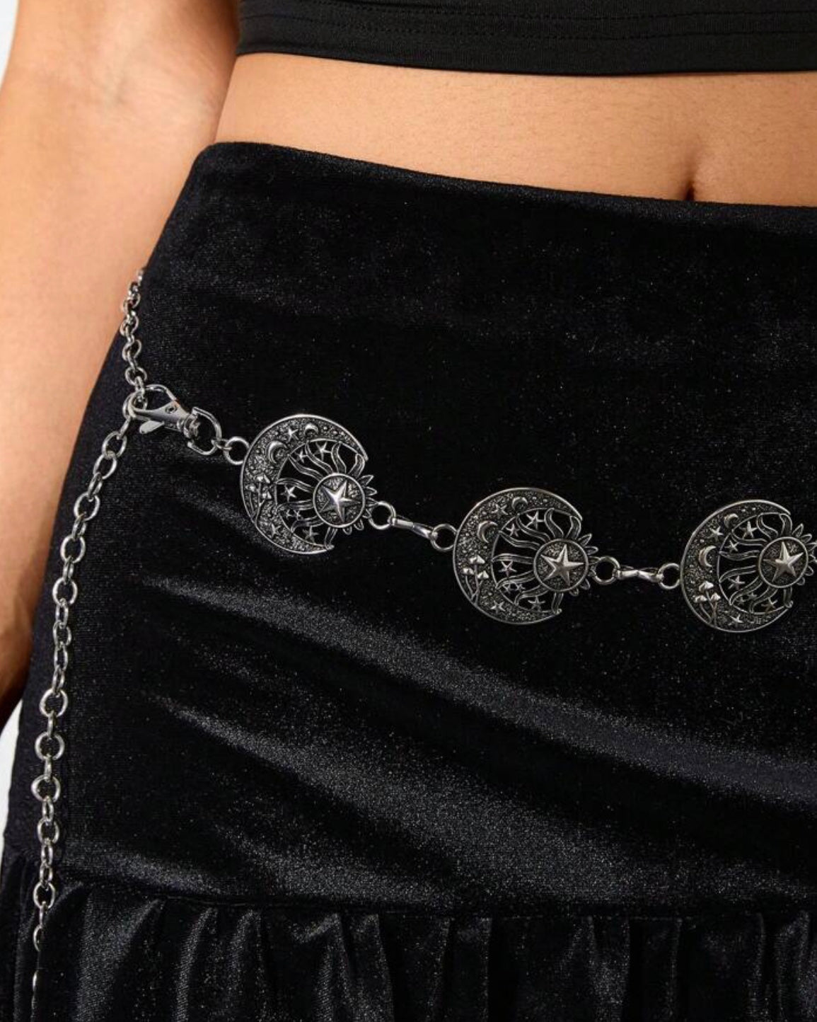 gothic moon waist chain