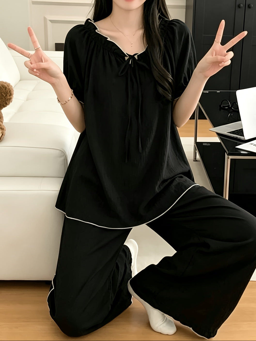 all black pj set