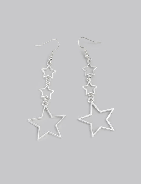 multi hollow star earrings