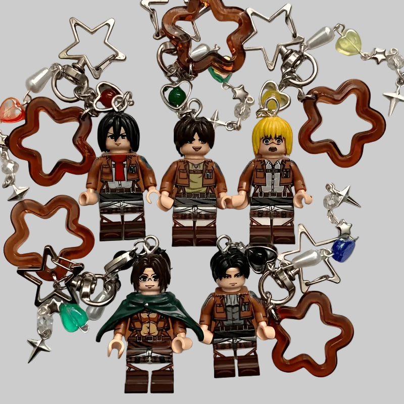 attack on titan lego keychain
