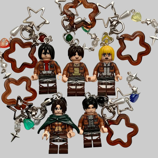 attack on titan lego keychain
