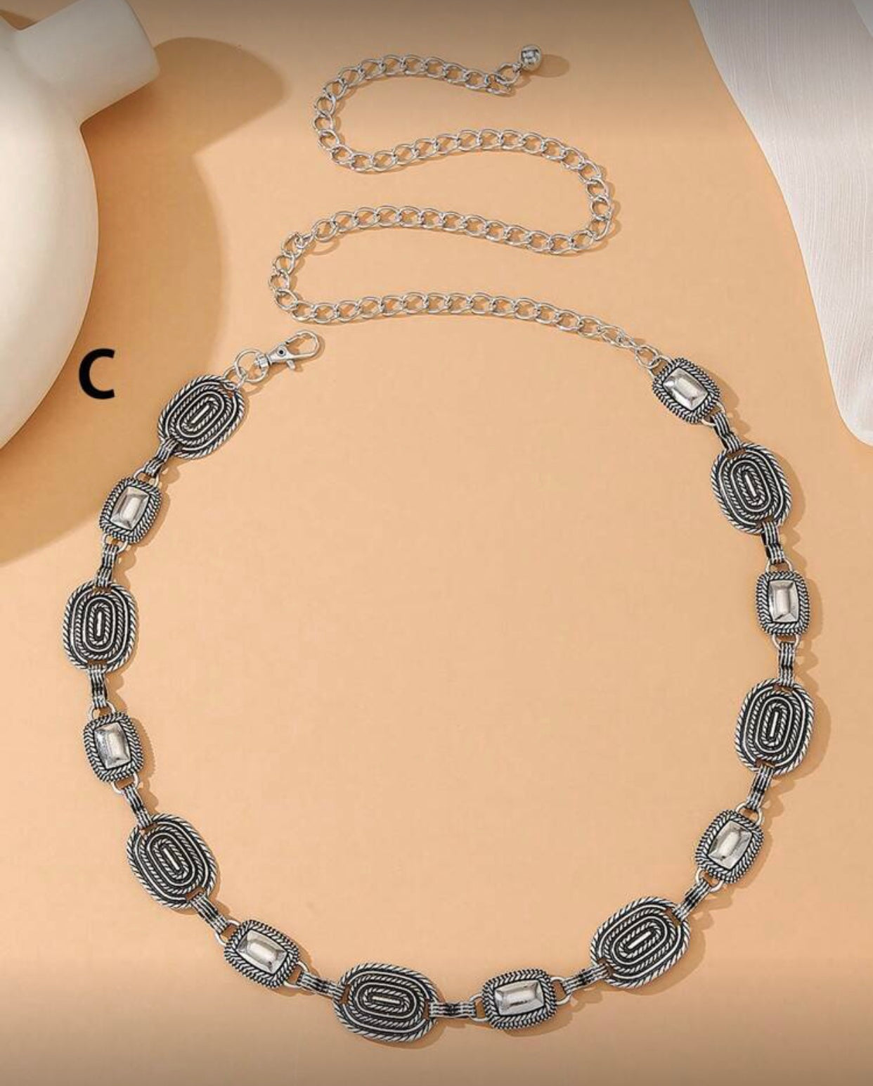 vintage silver waist chains/belts