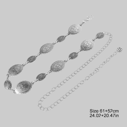 vintage silver n gold waist chain