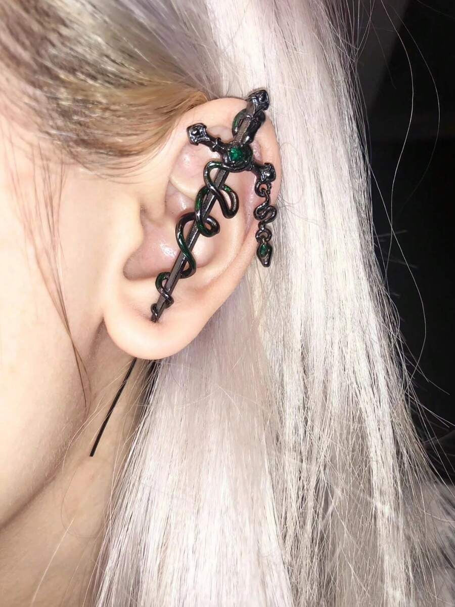 sword snake industrial ear cuff